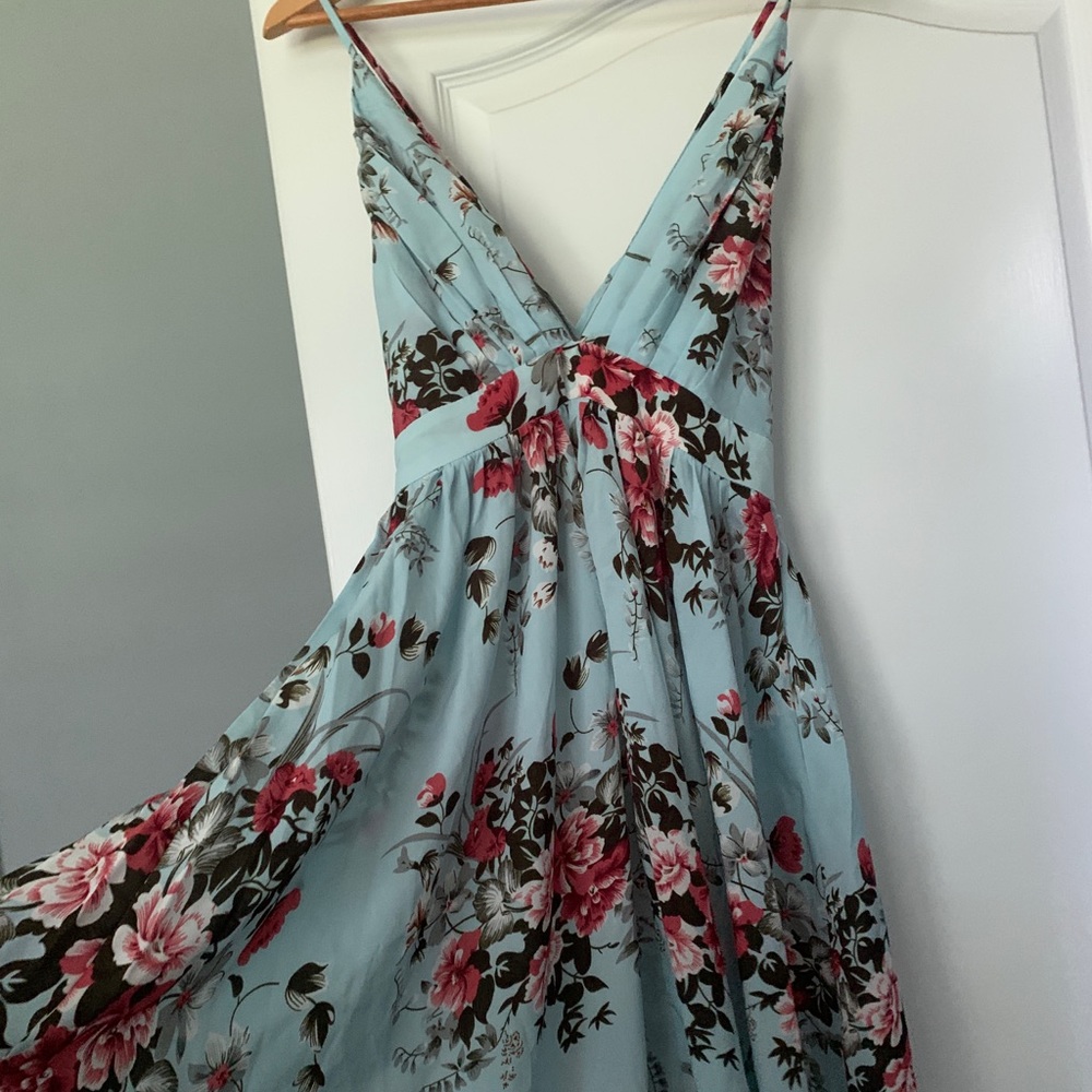 Blue floral maxi dress